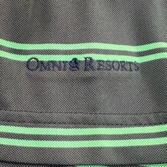 Peter Millar Summer Comfort Polo Shirt Medium Green Striped Amelia Island Resort - Picture 5 of 10